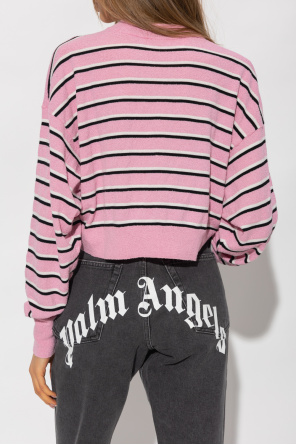 Palm Angels Cropped sweater with stripes