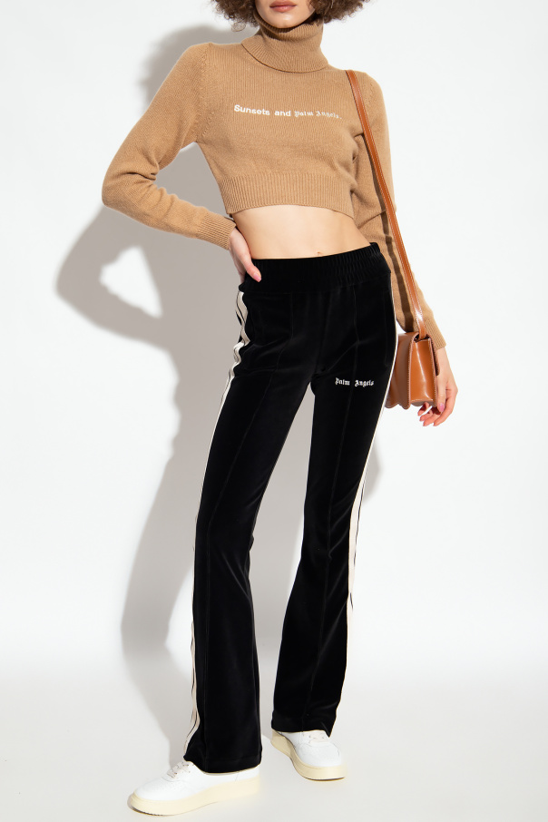Palm Angels Cropped turtleneck sweater