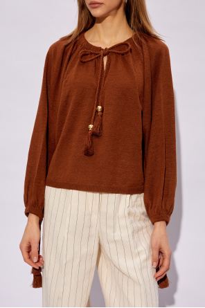 Max Mara ‘Quirite’ top with puff sleeves