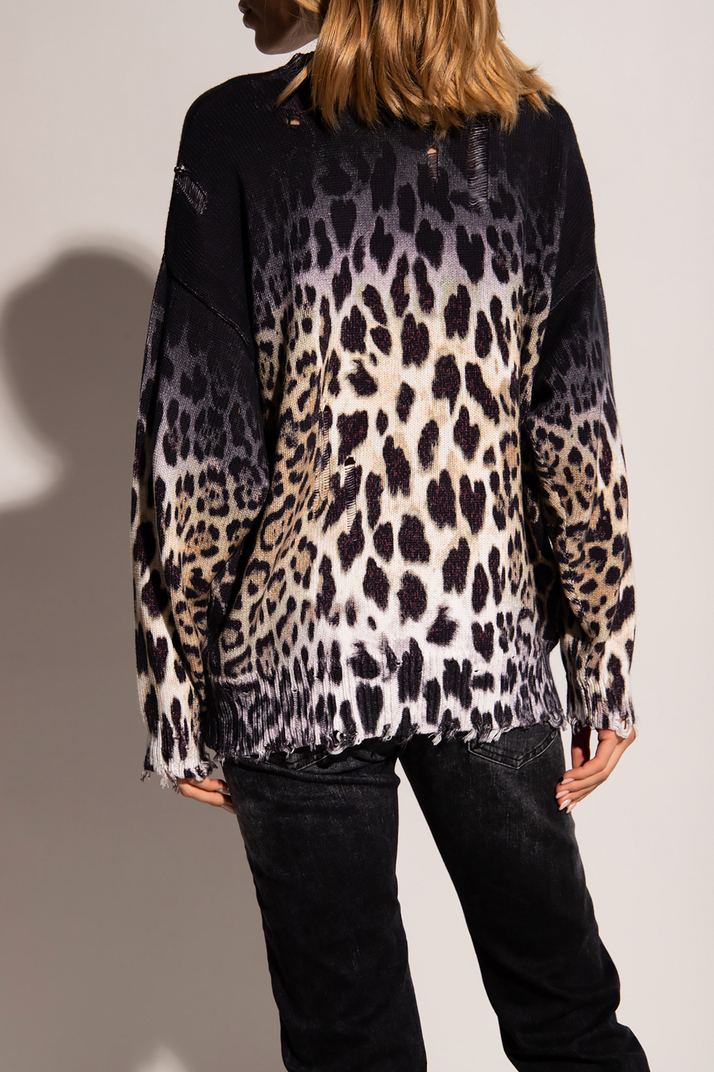 R13 Leopard-motif cuffs sweater