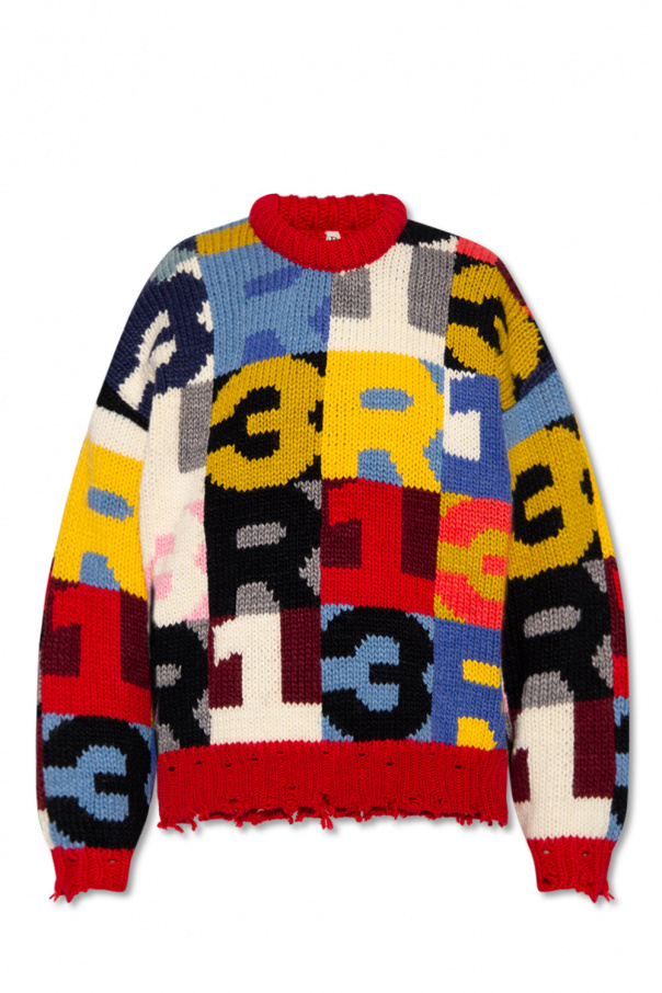 R13 Sweater with geometrical pattern