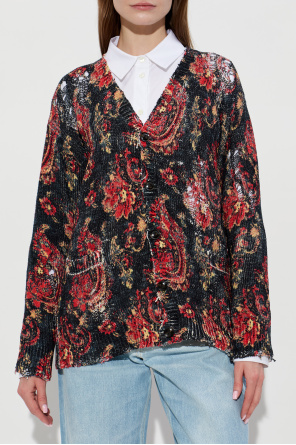 R13 Cardigan mit Vintage-Effekt