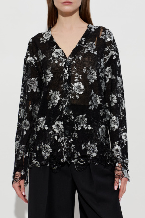 R13 Cardigan mit Vintage-Effekt