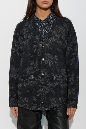 R13 Wool cardigan with floral motif