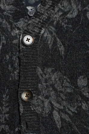 R13 Wool cardigan with floral motif