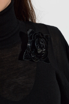 Blumarine Decorative sleeve wool turtleneck