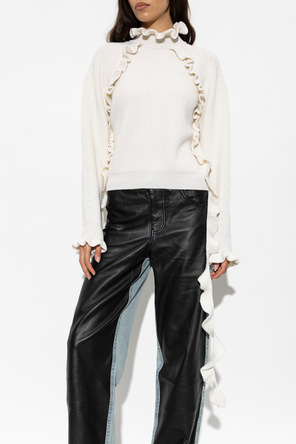 Blumarine Wool sweater with ruffles