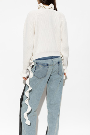 Blumarine Wool sweater with ruffles