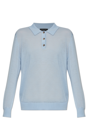 Kaschmir-Poloshirt mit langen Ärmeln