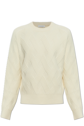 Wool sweater with decorative knit