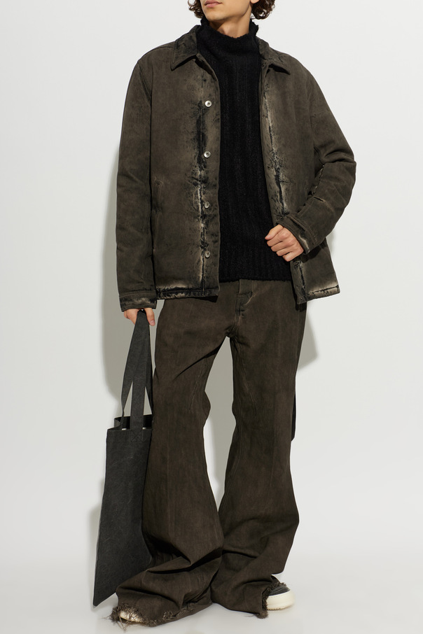Rick Owens Camisola de caxemira masculina preta