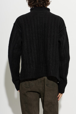 Rick Owens Camisola de caxemira masculina preta