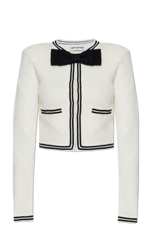 Cardigan with Bow Brooch