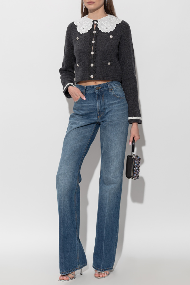 Self-Portrait Cardigan with a detachable collar