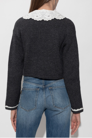 Self-Portrait Cardigan with a detachable collar