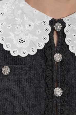 Self-Portrait Cardigan with a detachable collar