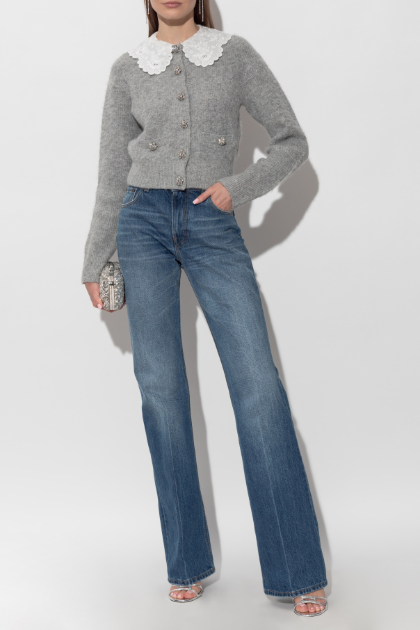 Self-Portrait Cardigan with a detachable collar