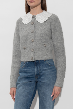 Self-Portrait Cardigan with a detachable collar