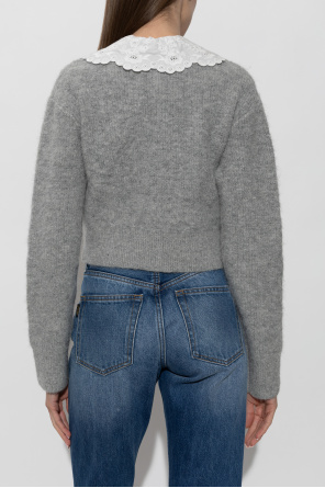 Self-Portrait Cardigan with a detachable collar