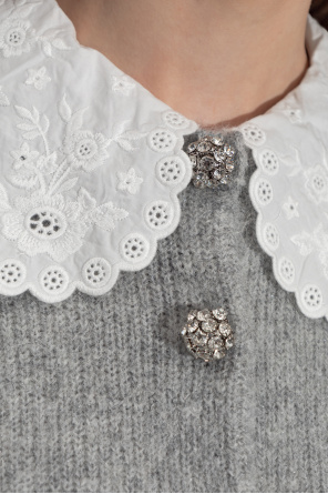 Self-Portrait Cardigan with a detachable collar