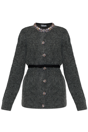 Cardigan with shimmering crystals at the neckline