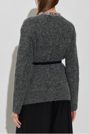 Self-Portrait Cárdigan con cristales brillantes en el escote