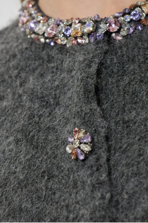 Self-Portrait Cárdigan con cristales brillantes en el escote