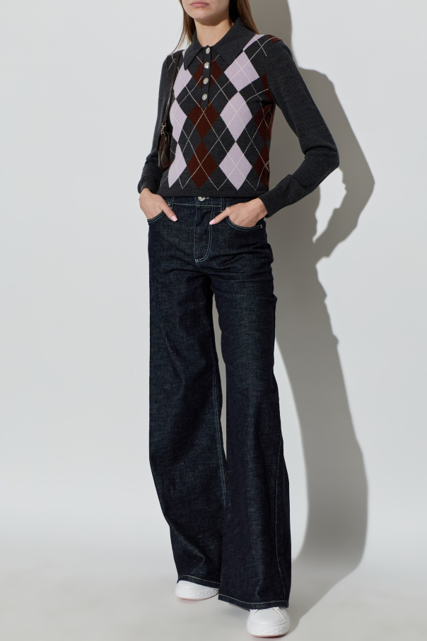 Self-Portrait Wollpolo mit langen Ärmeln