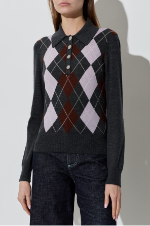 Self-Portrait Wollpolo mit langen Ärmeln