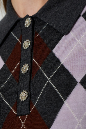 Self-Portrait Wollpolo mit langen Ärmeln