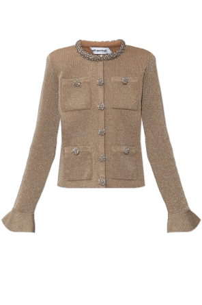 Cardigan with shimmering crystals at the neckline