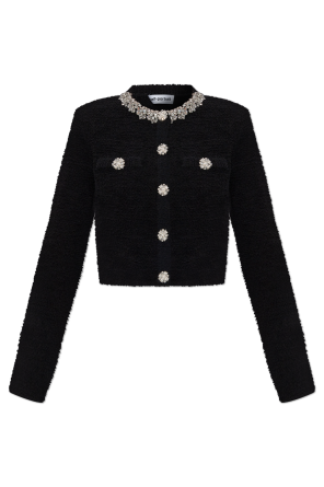 Cardigan with shimmering crystals at the neckline