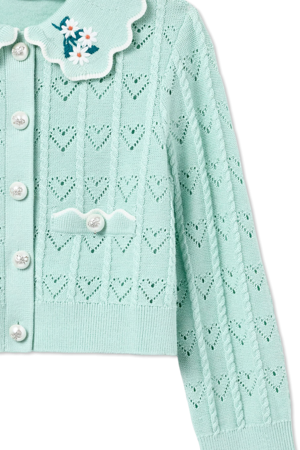 Self-Portrait Kids Openwork cardigan