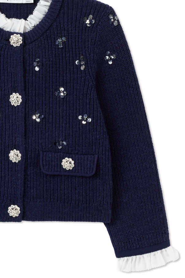 Self-Portrait Kids Cardigan mit Paillettenapplikationen
