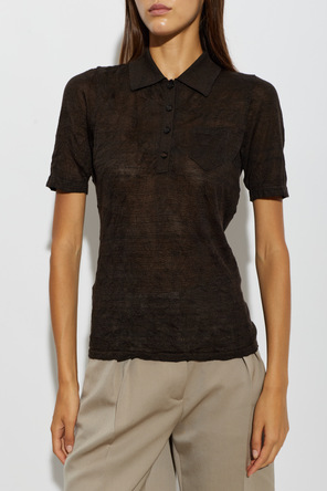Acne Studios Polo din mătase cu buzunar