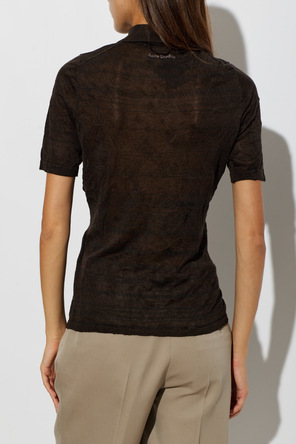 Acne Studios Polo din mătase cu buzunar
