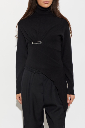 Lanvin Asymetrický turtleneck s aplikáciou