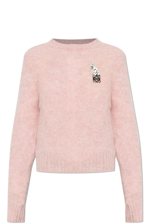 Wool sweater with patch
