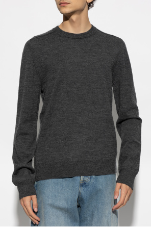 Maison Margiela Sweater with leather patches on the sleeves