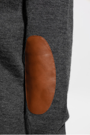 Maison Margiela Sweater with leather patches on the sleeves