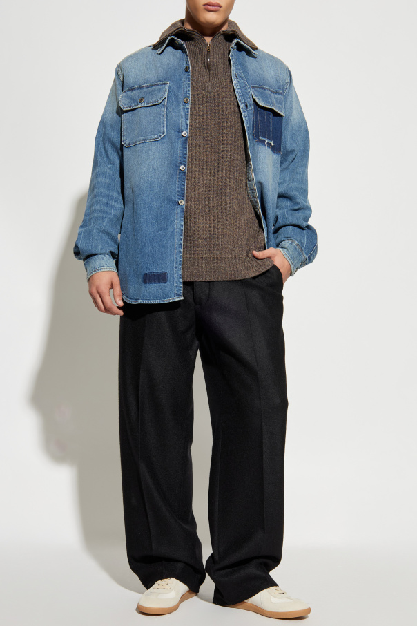 Maison Margiela Sweater with a zip-up collar