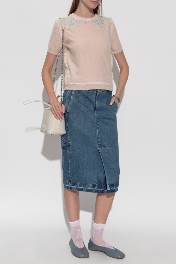 Maison Margiela Top de lana con efecto `vintage`