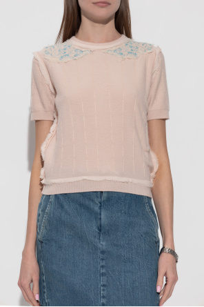 Maison Margiela Top de lana con efecto `vintage`