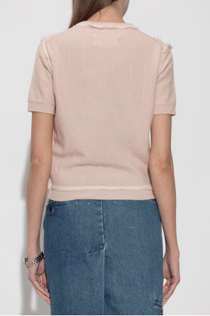 Maison Margiela Top de lana con efecto `vintage`