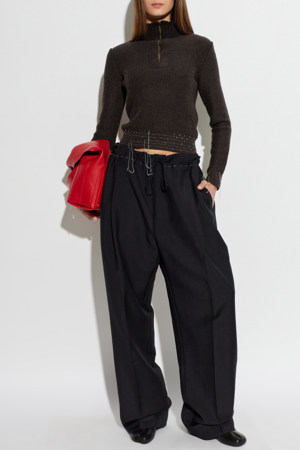Maison Margiela Sweter z dekoracyjnymi nitkami