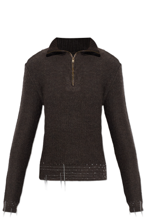 Maison Margiela Sweter z dekoracyjnymi nitkami
