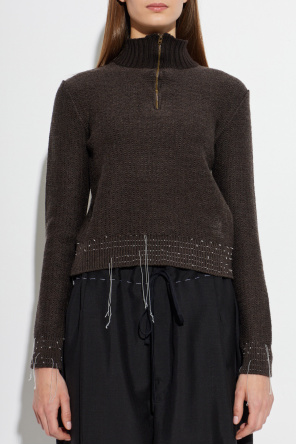 Maison Margiela Sweter z dekoracyjnymi nitkami