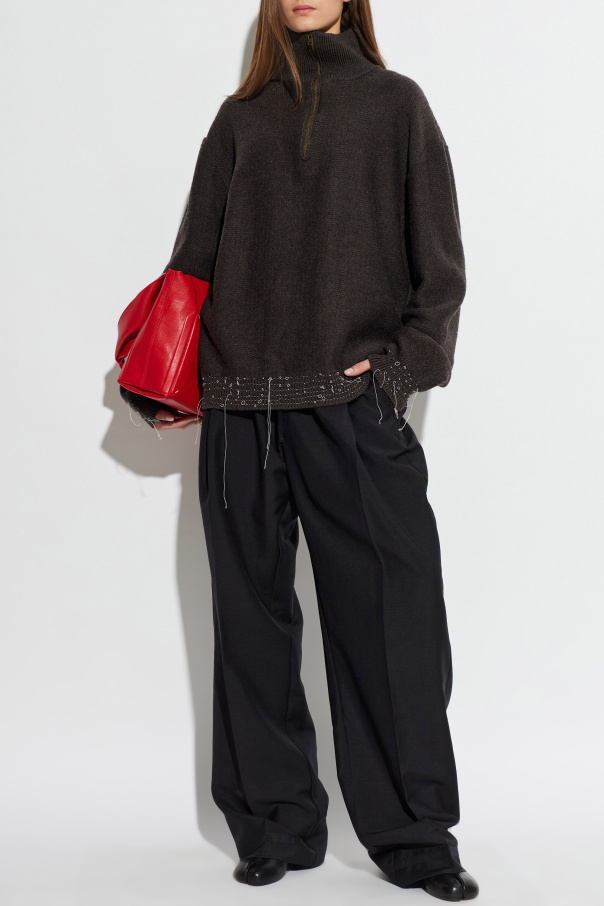 Maison Margiela Sweter z dekoracyjnymi nitkami