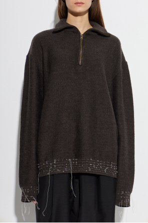 Maison Margiela Sweter z dekoracyjnymi nitkami