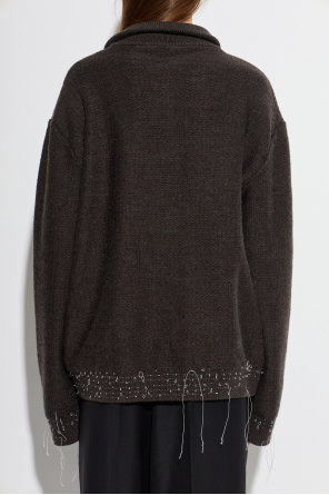Maison Margiela Sweter z dekoracyjnymi nitkami